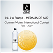 Medalie de aur la Concursul Internațional ”Gourmet Waters” pentru AQUA Carpatica minerală naturală, natural carbogazoasă. Gustul purității, recunoscut la nivel internațional
