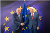 Întâlnirea ministrului Angel Tîlvăr cu comisarul european pentru Apărare și Spațiu, Andrius Kubilius 